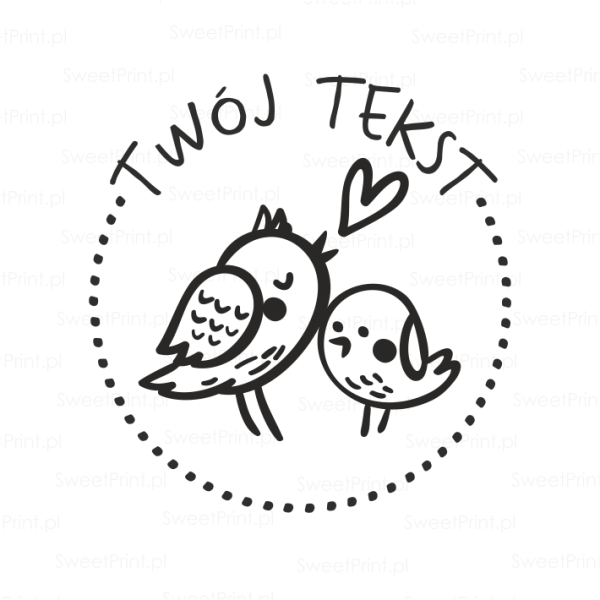 personalizowany drewniany stempel z liskiem