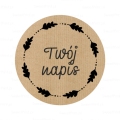 naklejki kraft z wiankiem - SweetPrint.pl