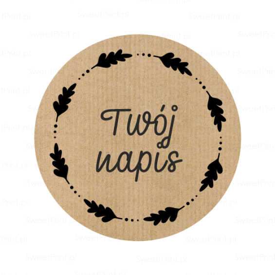 naklejki kraft z wiankiem - SweetPrint.pl