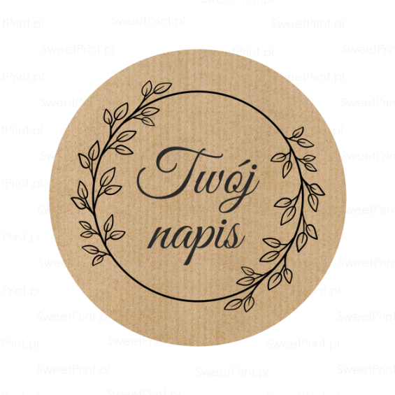 naklejki kraft z wiankiem - SweetPrint.pl