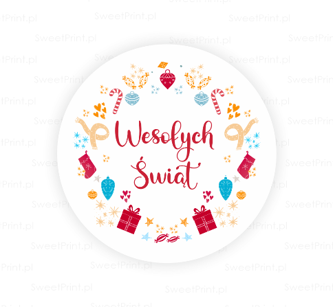 Naklejki z napisem Wesołych Świąt - SweetPrint.pl
