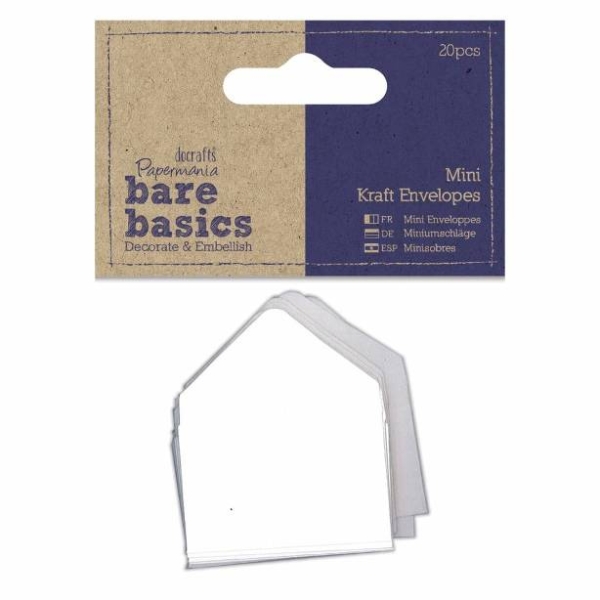 Papermania Bare Basics - białe mini koperty - SweetPrint.pl