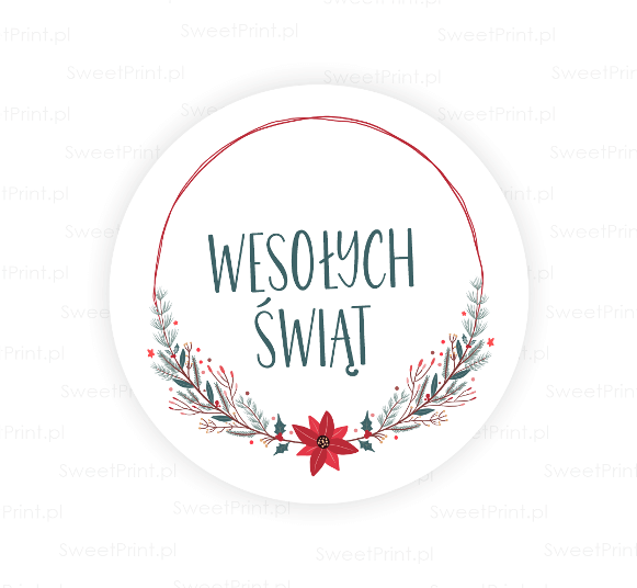 Naklejki z napisem Wesołych Świąt - SweetPrint.pl