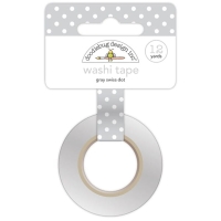 Washi Tape - taśma dekoracyjna SZARA W KROPKI 