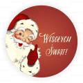 Naklejki w stylu vintage - Święty Mikołaj i napis Wesołych Świąt - SweetPrint.pl