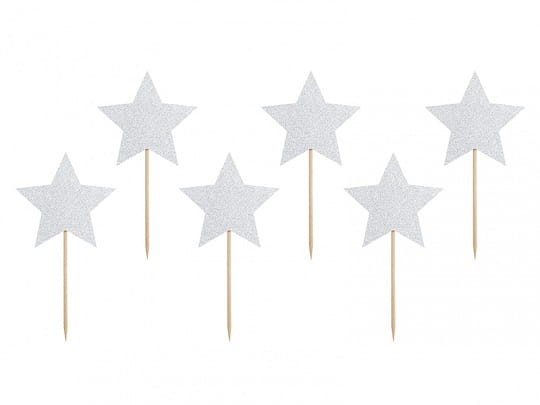 Srebrne dekoracje do muffinek - SweetPrint.pl