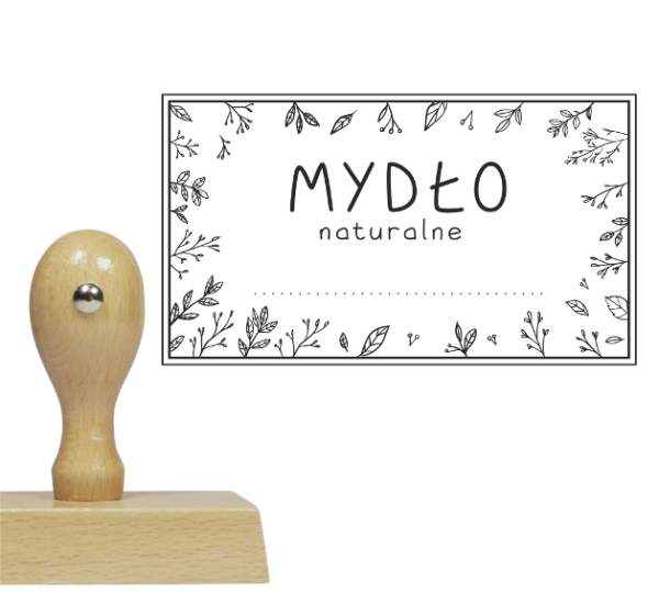 Stempel do oznaczania opakowań na mydło z wykropkowanym miejscem na wpisanie zapachu - Sweetprint.pl