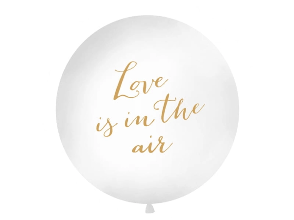 Balon ze złotym  nadrukiem "Love is in the air" - SweetPrint.pl