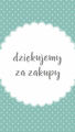 wizytówka etykieta drukowana do oznaczania produktów handmade / dziękujemy za zakupy