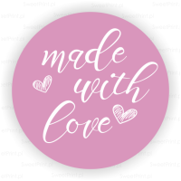 Naklejki MADE WITH LOVE różowe