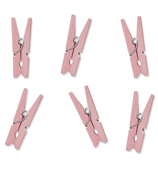 klamerki drewniane różowe