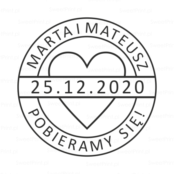 personalizowana pieczątka ślubna
