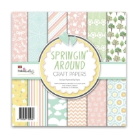 Papiery do scrapbookingu SPRINGIN' AROUND - blok kreatywny  15x15x cm 