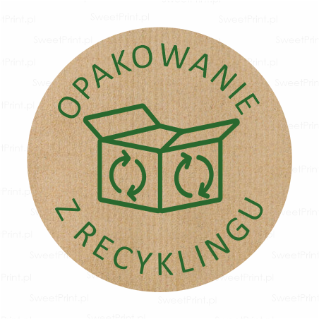 Naklejki kraft OPAKOWANIE Z RECYKLINGU - SweetPrint.pl