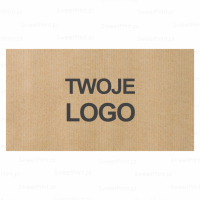 Naklejki z logo - prostokątne "EKO" z papieru kraft 7x3,8 cm