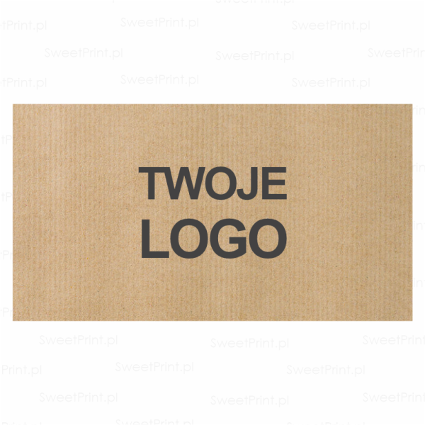 Prostokątna naklejka kraft 7x3,8 cm z logo – etykieta eko do produktów handmade
