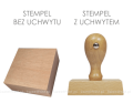 Stempel exlibris BIBLIOTEKA – gryf drewniany z uchwytem