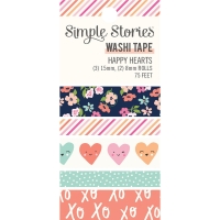 Washi Tape - taśma dekoracyjna HAPPY HEARTS
