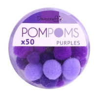Pompony ozdobne FIOLETOWE