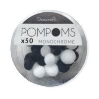 Pompony ozdobne BIAŁE I CZARNE