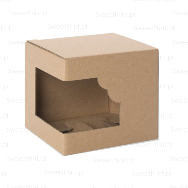 kwadratowe pudełko  z okienkiem na świecę, na kubek, na prezent - SweetPrint.pl