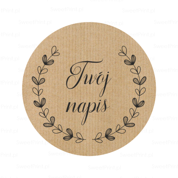 naklejki kraft z wiankiem - SweetPrint.pl