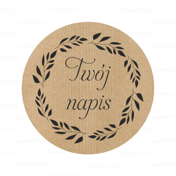 naklejki kraft z wiankiem - SweetPrint.pl