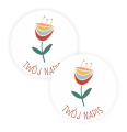 Personalizowane naklejki z kwiatkiem - w stylu boho - SweetPrint.pl