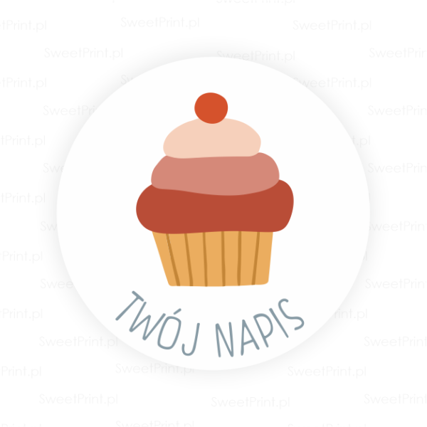 Personalizowane naklejki z babeczką - w stylu boho - SweetPrint.pl