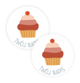 Personalizowane naklejki z babeczką - w stylu boho - SweetPrint.pl