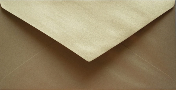 SweetPrint.pl - koperta DL stare zloto - błyszcząca koperta do zaproszeń ślubnych