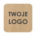 Kwadratowa naklejka kraft 4x4 cm z logo – personalizowana etykieta eko