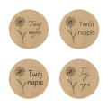 Personalizowane naklejki kraft z kwiatkiem - SweetPrint.pl
