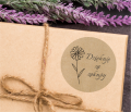 Personalizowane naklejki kraft z kwiatkiem - SweetPrint.pl