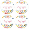 Personalizowane naklejki z kwiatowym motywem - naklejki ślubne -  SweetPrint.pl