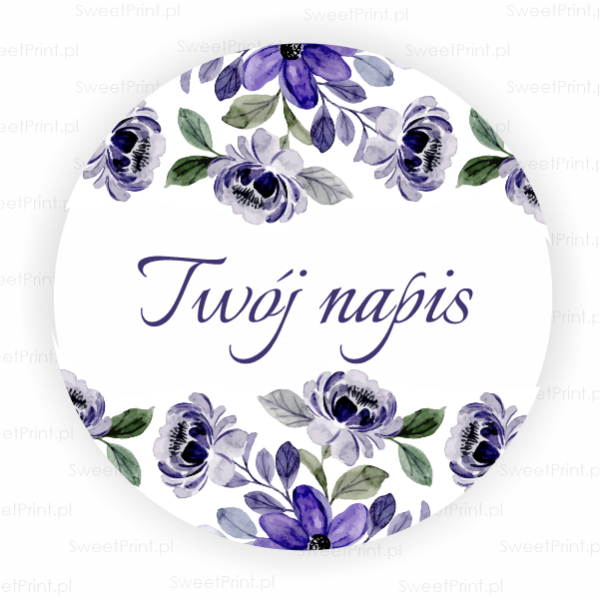 Personalizowane naklejki z kwiatowym motywem - naklejki ślubne -  SweetPrint.pl