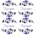 Personalizowane naklejki z kwiatowym motywem - naklejki ślubne -  SweetPrint.pl