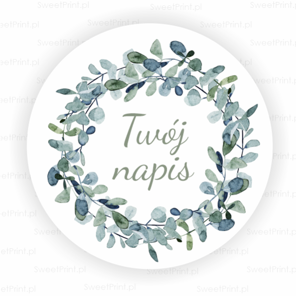 Personalizowane naklejki z motywem eukaliptusa - SweetPrint.pl