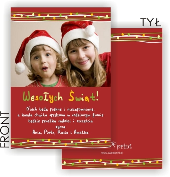 czerwone fotokartki na boże narodzenie