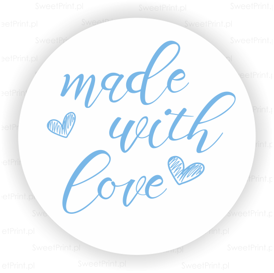 naklejki z napisem made with love