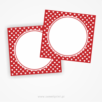 Mini kartki / bileciki do wydruku - RED LOVE
