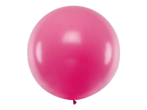 Okrągły balon, fuksjowy, 1m- SweetPrint.pl