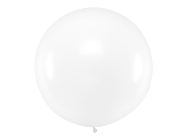 Okrągły balon, biały, 1m- SweetPrint.pl