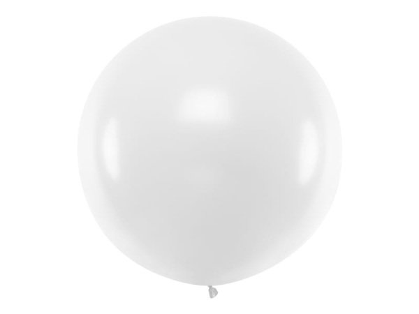Okrągły balon, biały , 1m- SweetPrint.pl