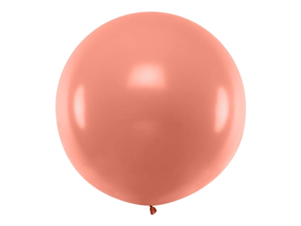 Okrągły balon, różowe złoto, 1m- SweetPrint.pl