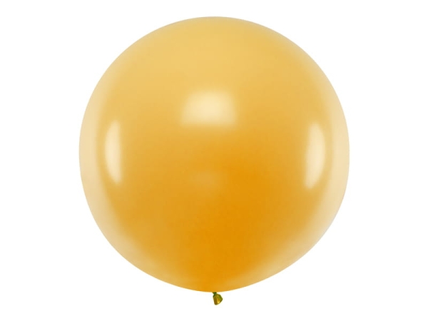 Okrągły balon, złoty, 1m- SweetPrint.pl