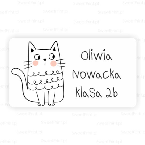 Naklejki   z kotem - na książki i zeszyty- SweetPrint.pl