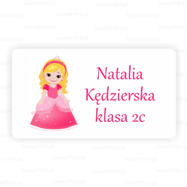 Naklejki z księżniczką - na książki i zeszyty- SweetPrint.pl