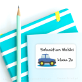 Naklejki z samochodem - na książki i zeszyty- SweetPrint.pl