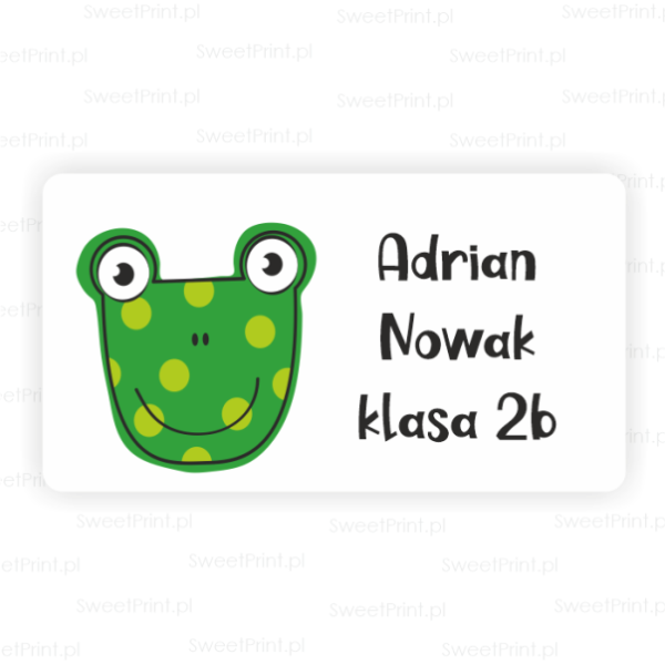 Naklejki z żabą - naklejki dla dzieci na książki i zeszyty- SweetPrint.pl